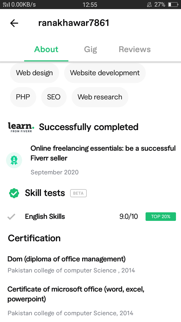 Fiverr Seller account - Selling level 1 fiverr account
