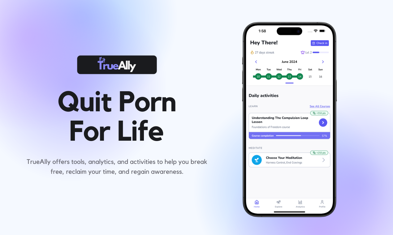 TrueAlly - Beat porn addiction with daily activities and learning -  SideProjectors | Marketplace to buy and sell & discover side projects.